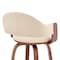 Armen Living Daxton 30" Cream Faux Leather and Walnut Wood Bar Stool LCDXBAWACR30 - alternate 11